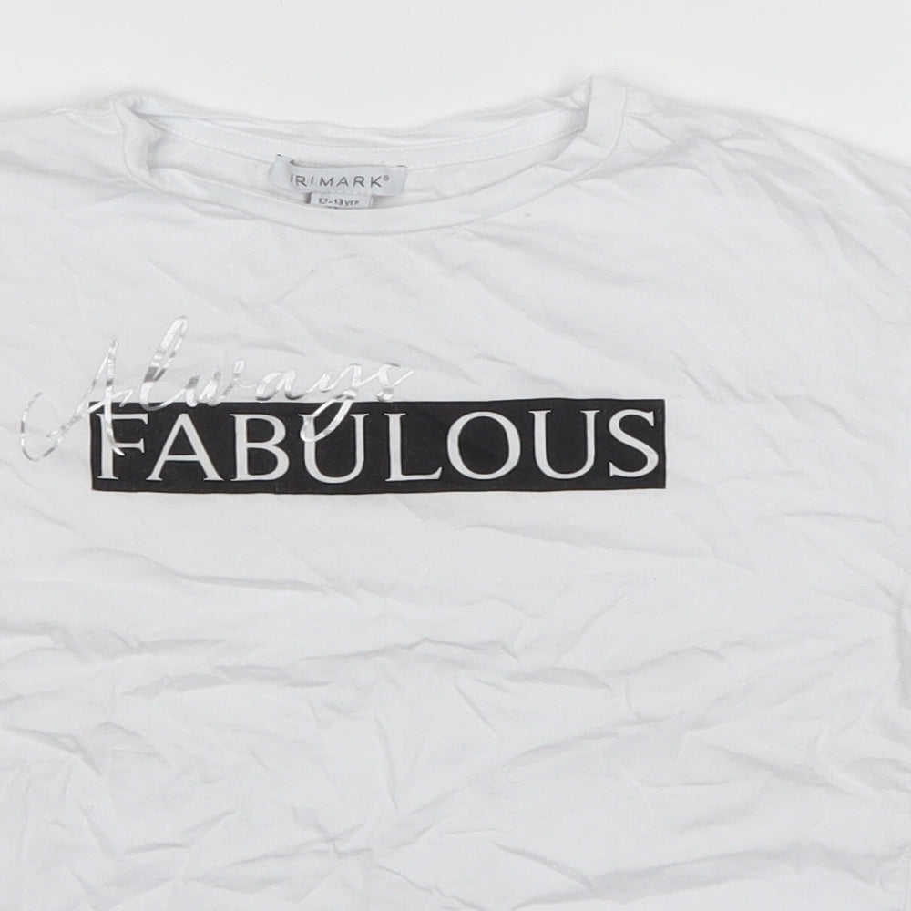 Primark Girls White   Basic T-Shirt Size 12-13 Years