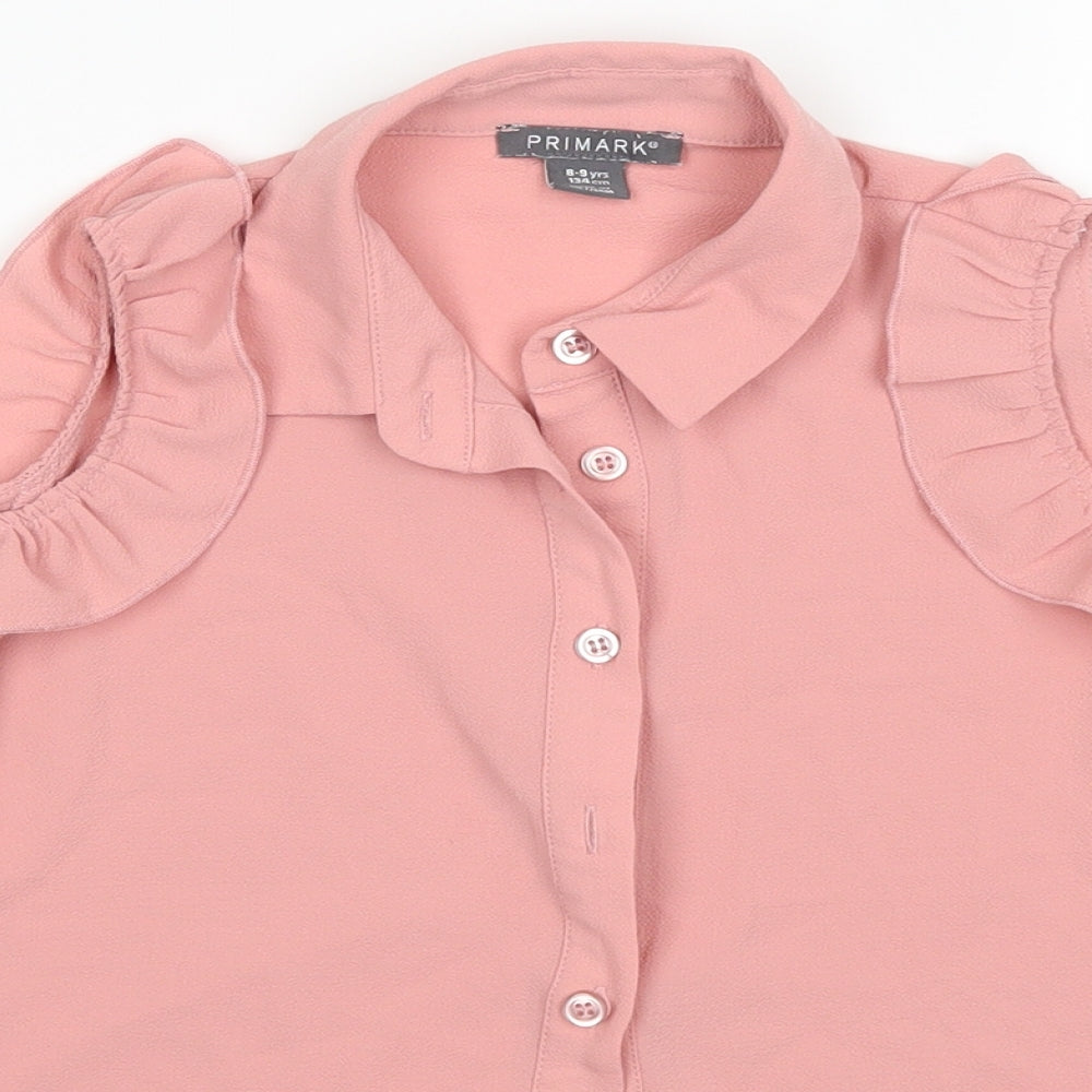 Primark Girls Pink   Basic Button-Up Size 8-9 Years