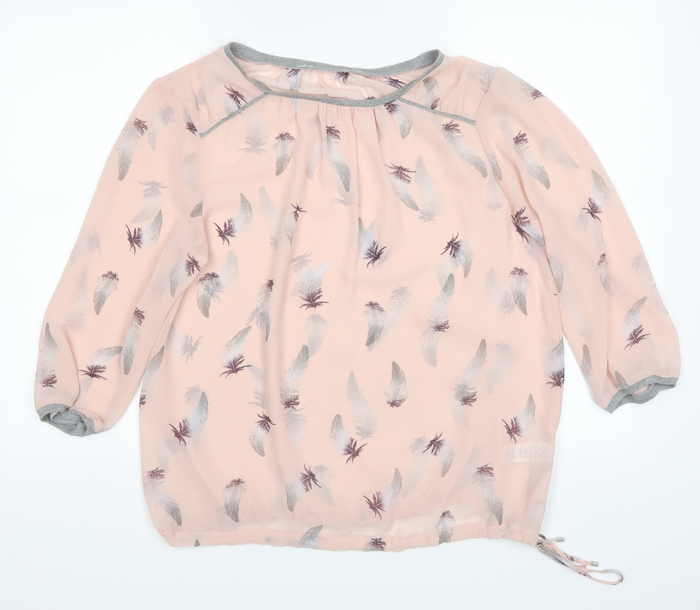 NEXT Womens Pink Polka Dot  Basic Blouse Size 12  - see through