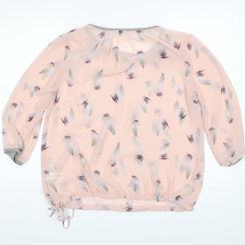NEXT Womens Pink Polka Dot  Basic Blouse Size 12  - see through