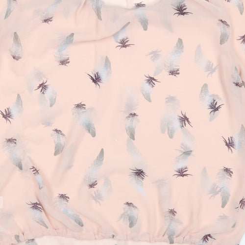 NEXT Womens Pink Polka Dot  Basic Blouse Size 12  - see through
