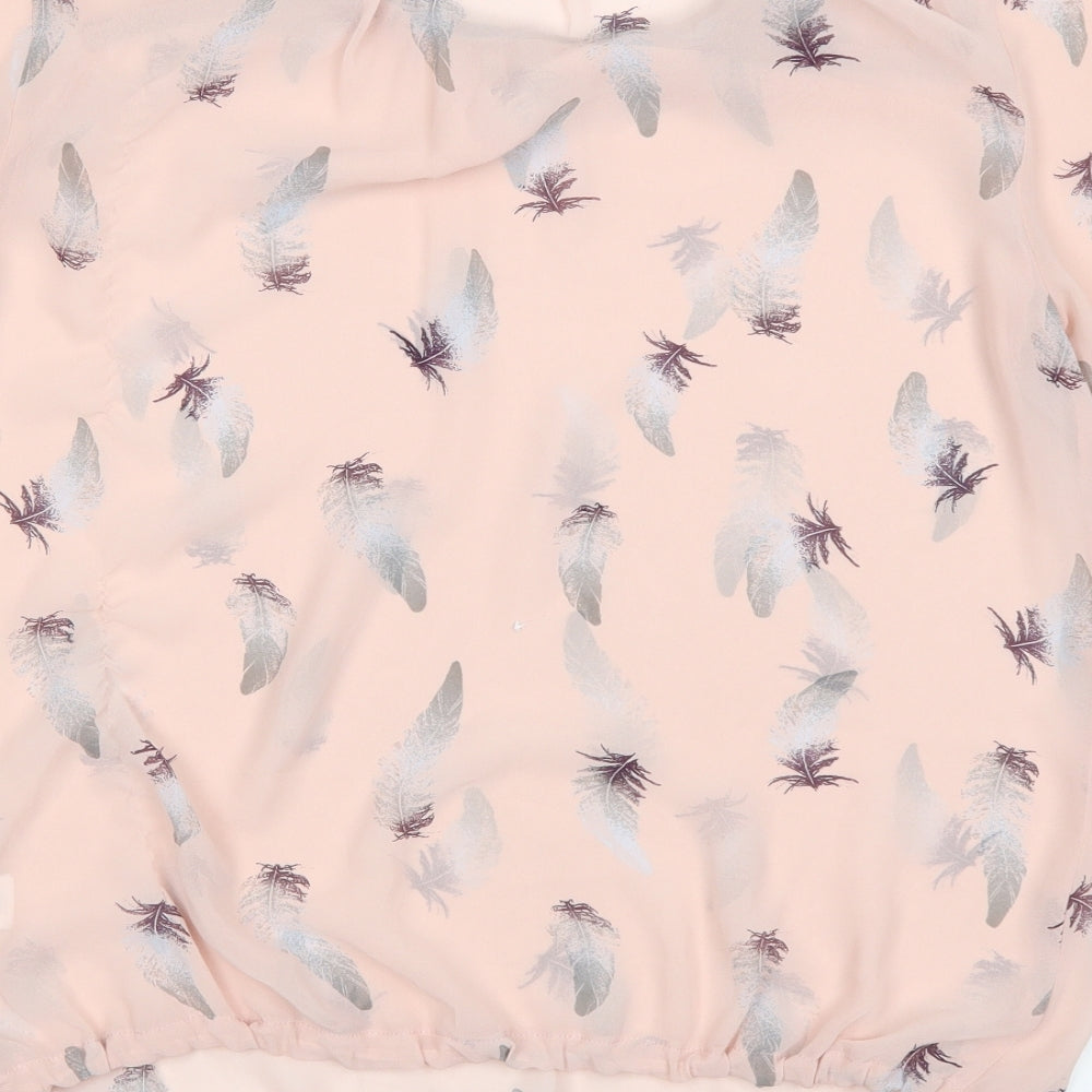 NEXT Womens Pink Polka Dot  Basic Blouse Size 12  - see through