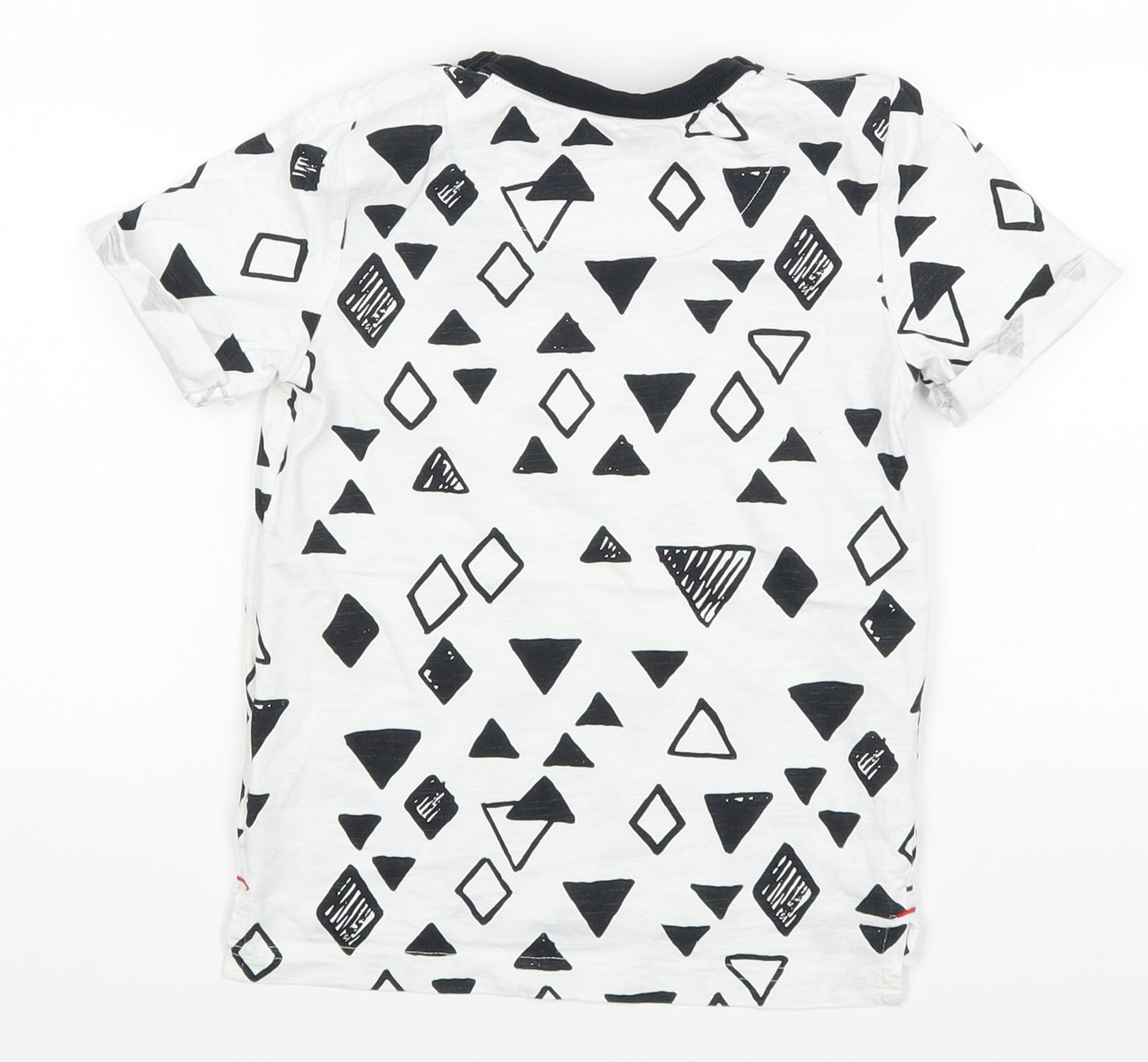 MY K Boys White Geometric  Basic T-Shirt Size 3-4 Years