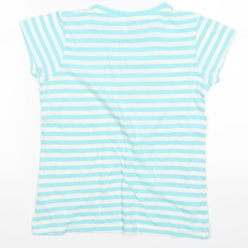F&F Girls Blue Striped  Basic T-Shirt Size 11-12 Years