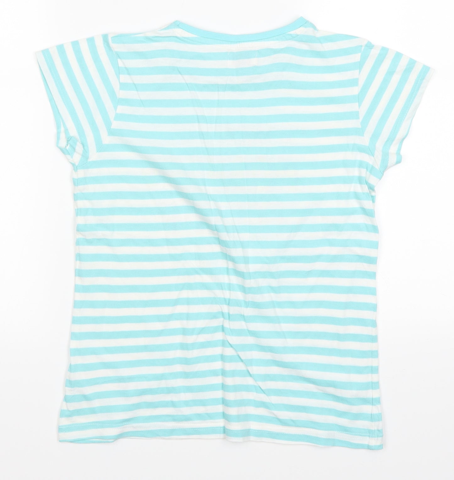 F&F Girls Blue Striped  Basic T-Shirt Size 11-12 Years