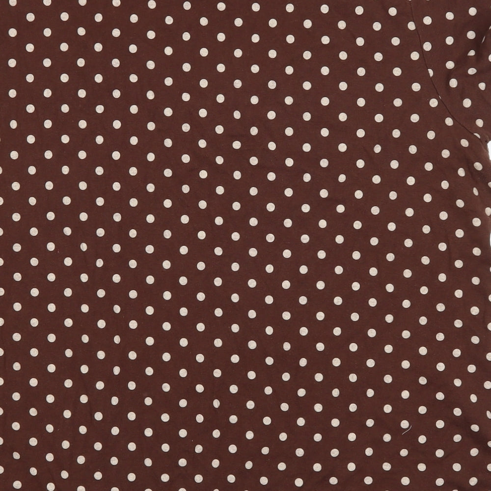 TRUE Womens Brown Polka Dot  Basic T-Shirt Size 28