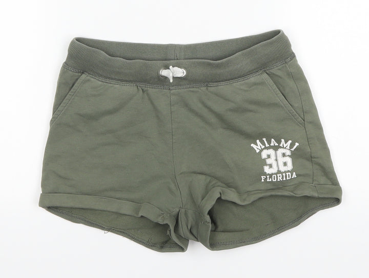 H&M Girls Green Hot Pants Shorts Size 10-11 Years