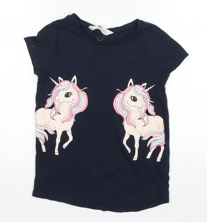 H&M Girls Blue   Basic T-Shirt Size 8 Years