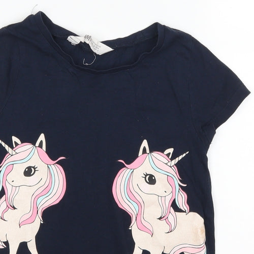 H&M Girls Blue   Basic T-Shirt Size 8 Years