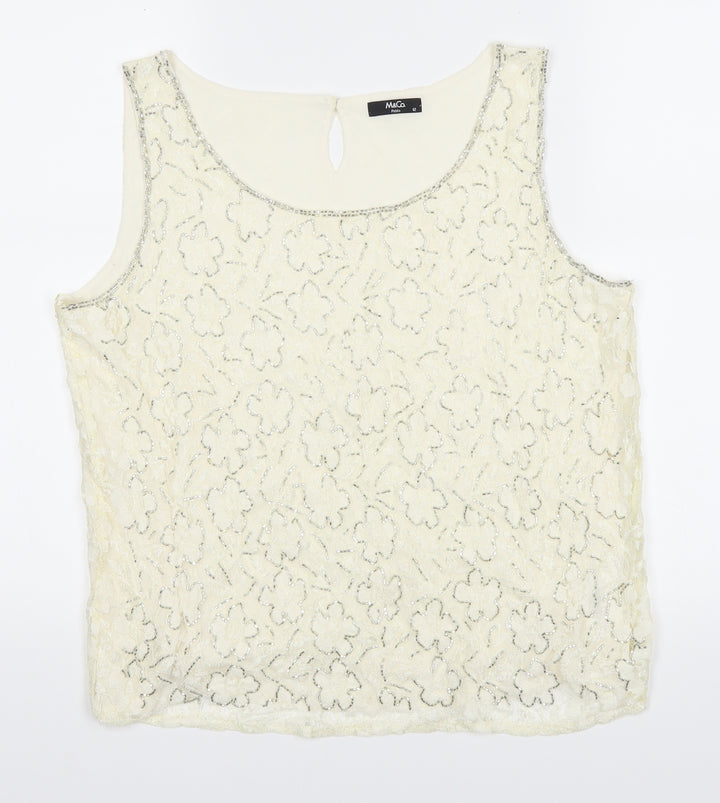 M&Co Womens Ivory   Basic Blouse Size 12