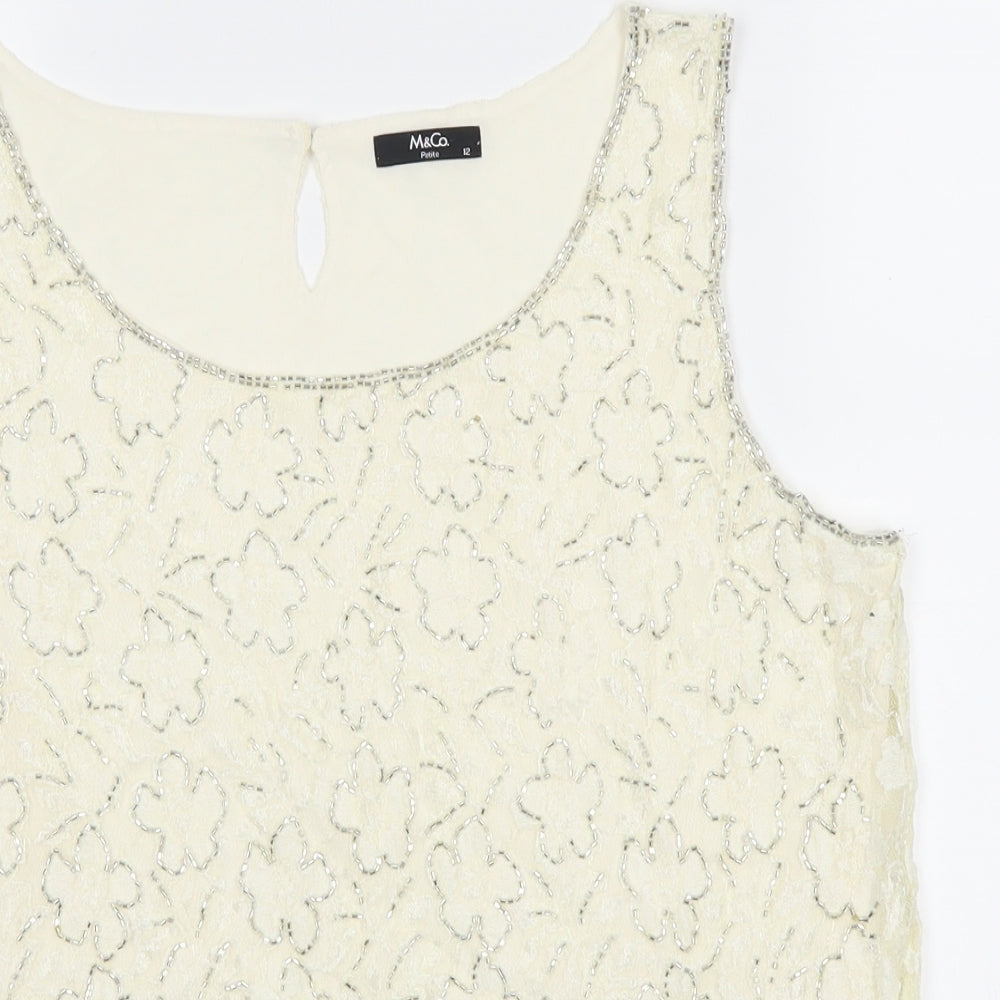 M&Co Womens Ivory   Basic Blouse Size 12