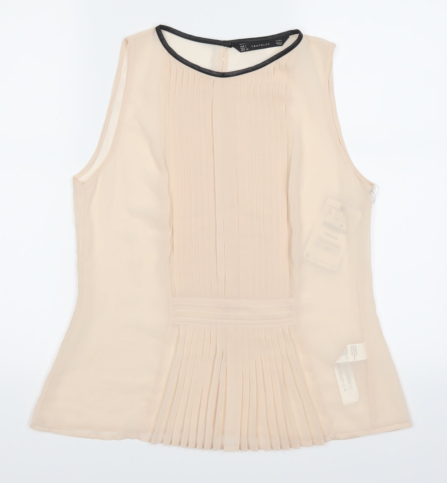 Zara Womens Pink   Basic Blouse Size L  - see through