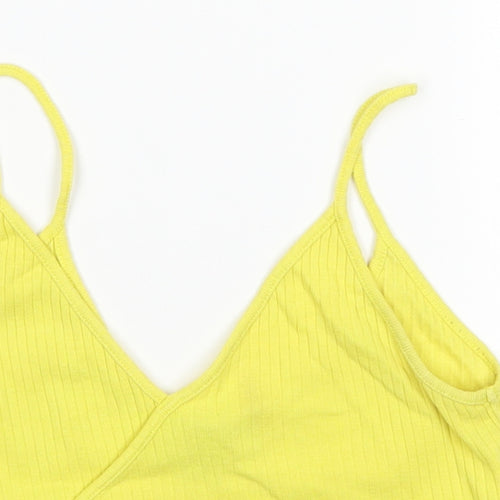 Topshop Womens Yellow   Basic Tank Size 8