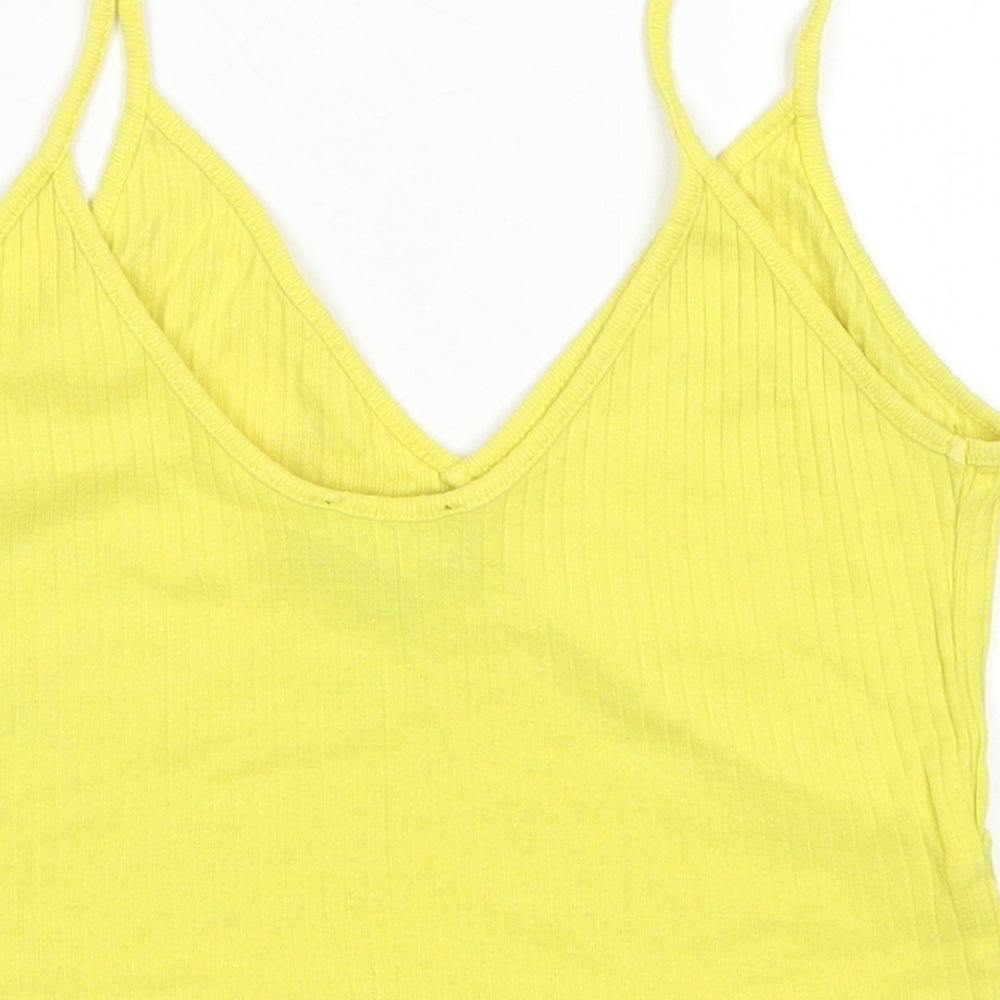 Topshop Womens Yellow   Basic Tank Size 8