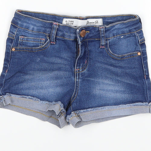 denim Co Girls Blue   Hot Pants Shorts Size 6-7 Years
