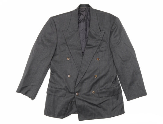 Front view of Principles men’s grey striped jacket suit jacket