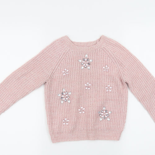 I Love Girlswear Girls Pink   Pullover Jumper