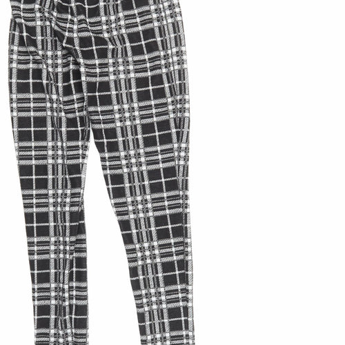 South Womens Black Check  Jogger Leggings Size 10 L26 in