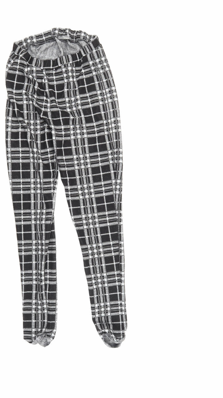 South Womens Black Check  Jogger Leggings Size 10 L26 in