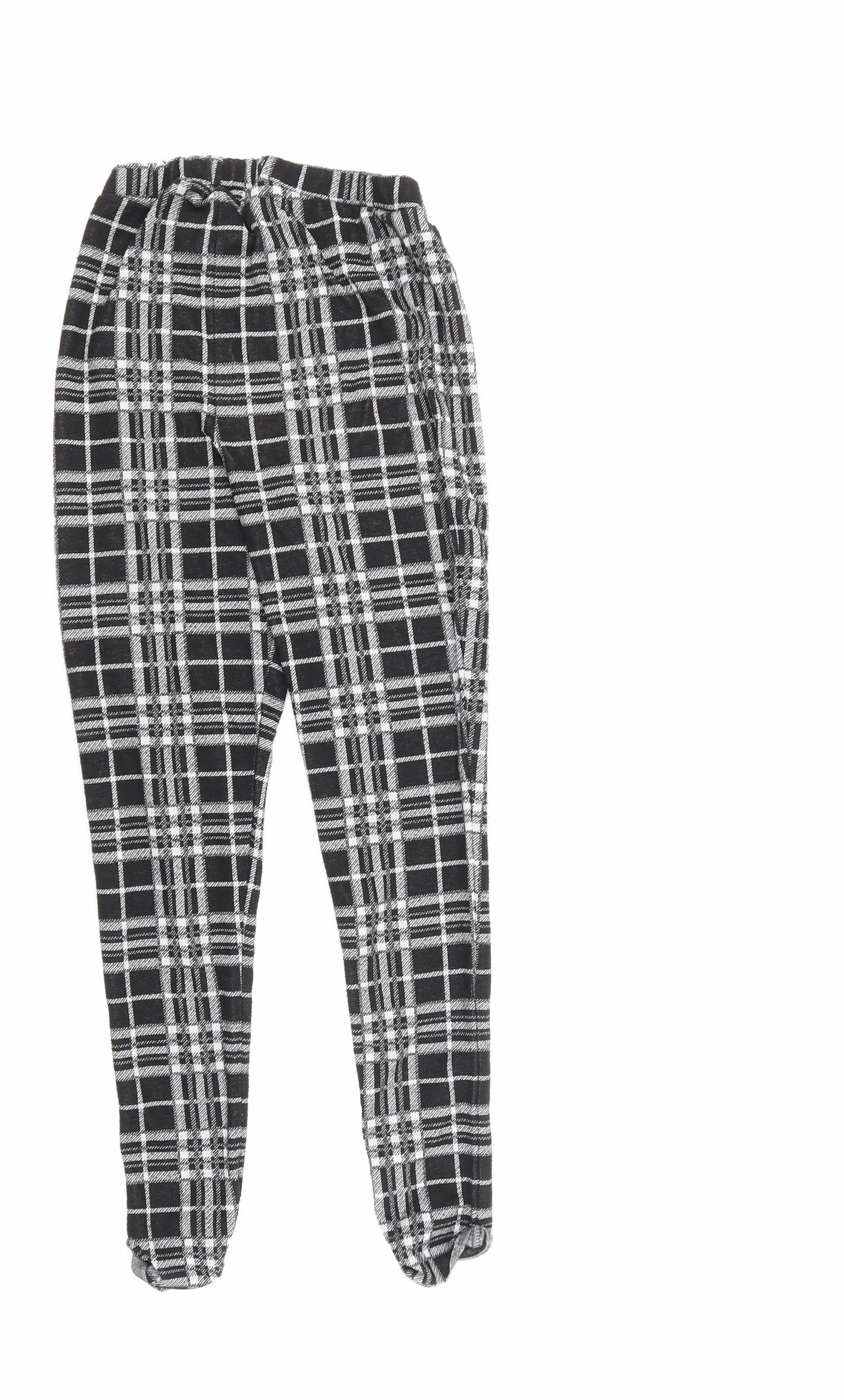 South Womens Black Check  Jogger Leggings Size 10 L26 in