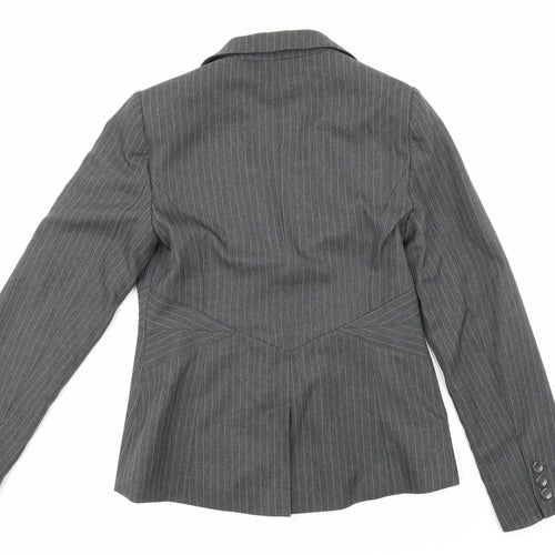 BHS Womens Grey Striped  Jacket Suit Jacket Size 10