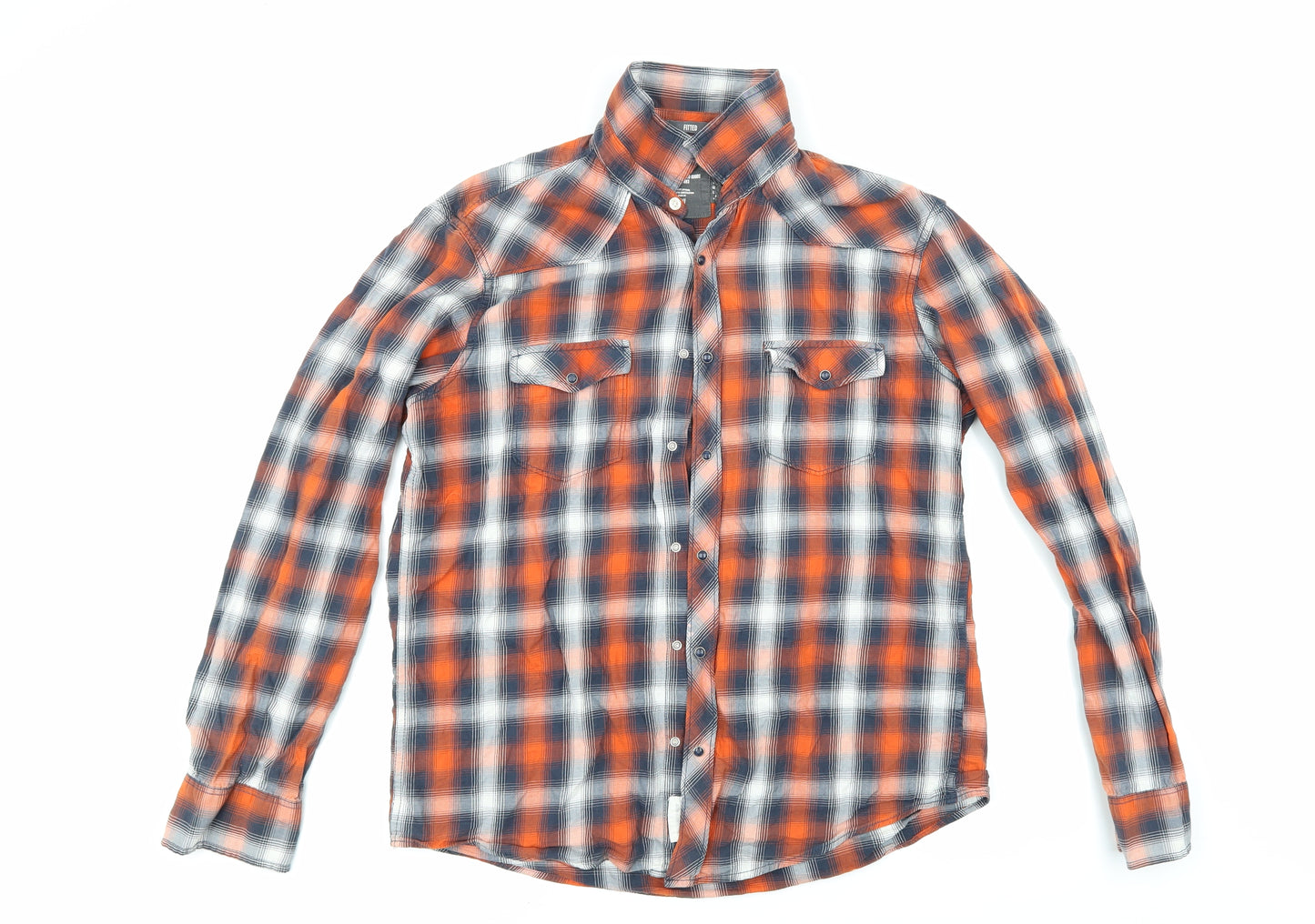 Logg Mens Multicoloured Check   Button-Up Size L