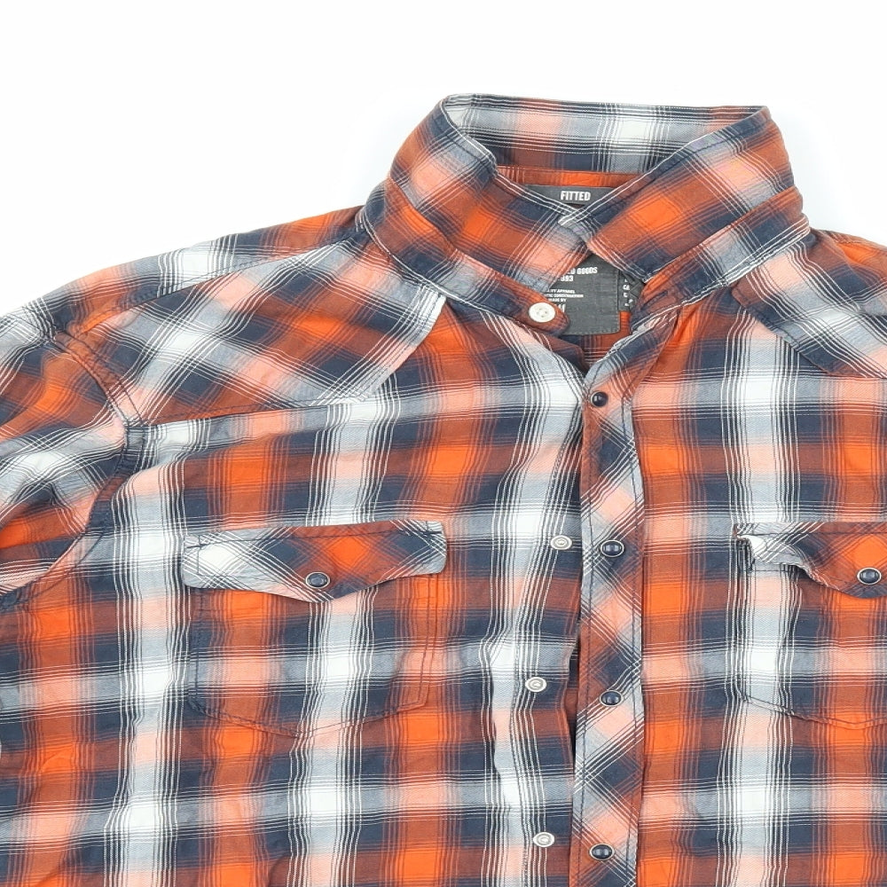 Logg Mens Multicoloured Check   Button-Up Size L