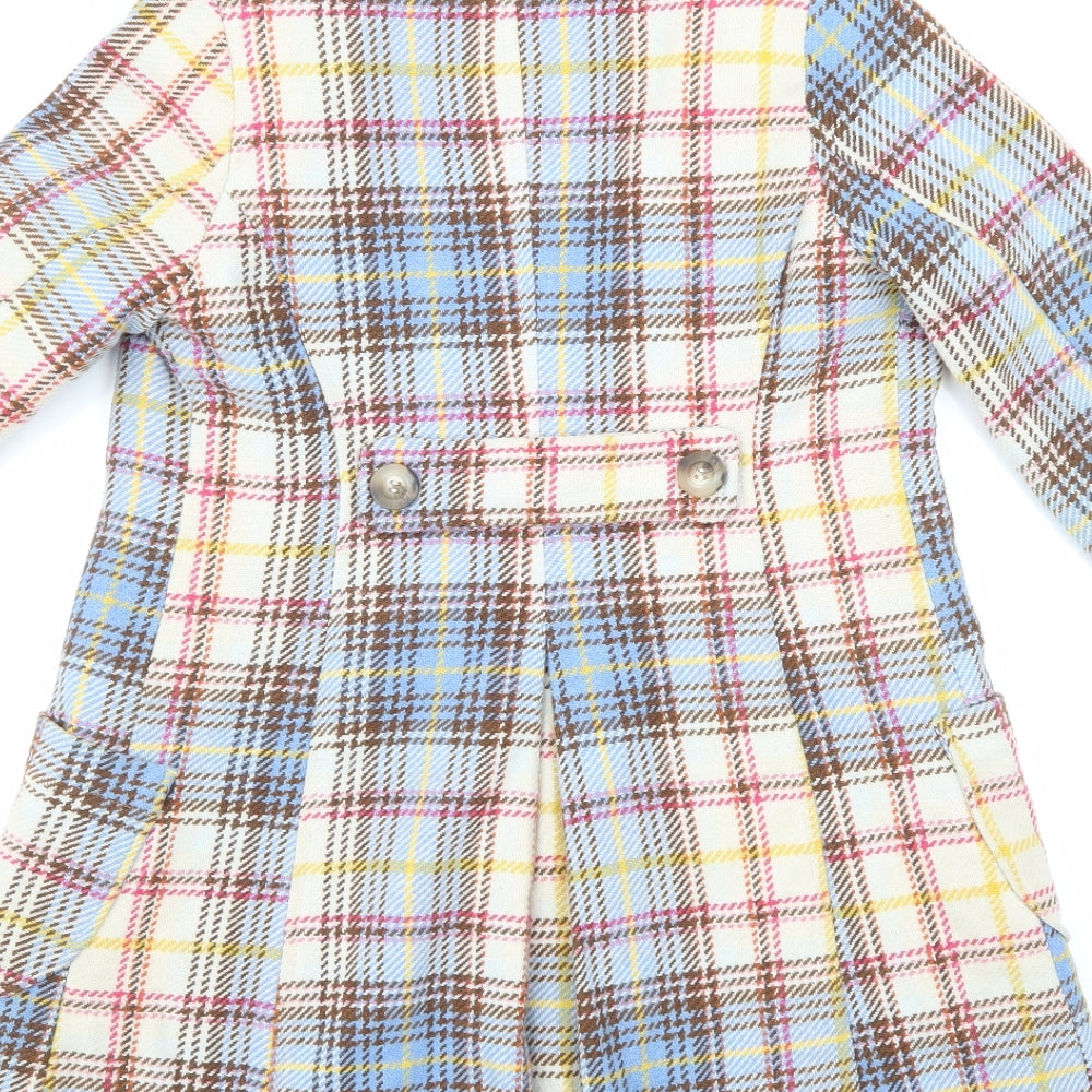 H&M  Girls Multicoloured Check  Jacket Coat Size 10-11 Years