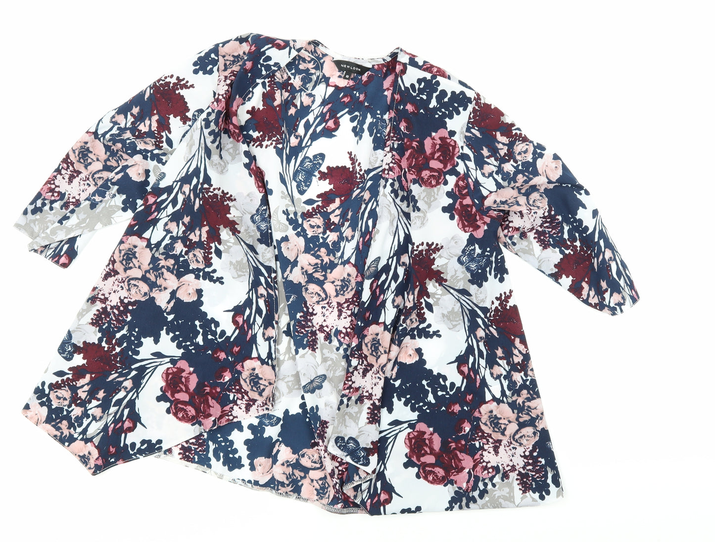 New Look Womens Multicoloured Floral  Kimono Blouse Size 10