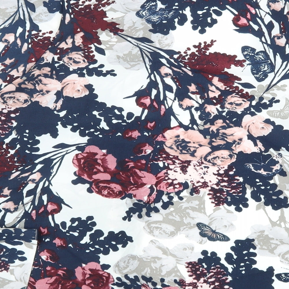 New Look Womens Multicoloured Floral  Kimono Blouse Size 10