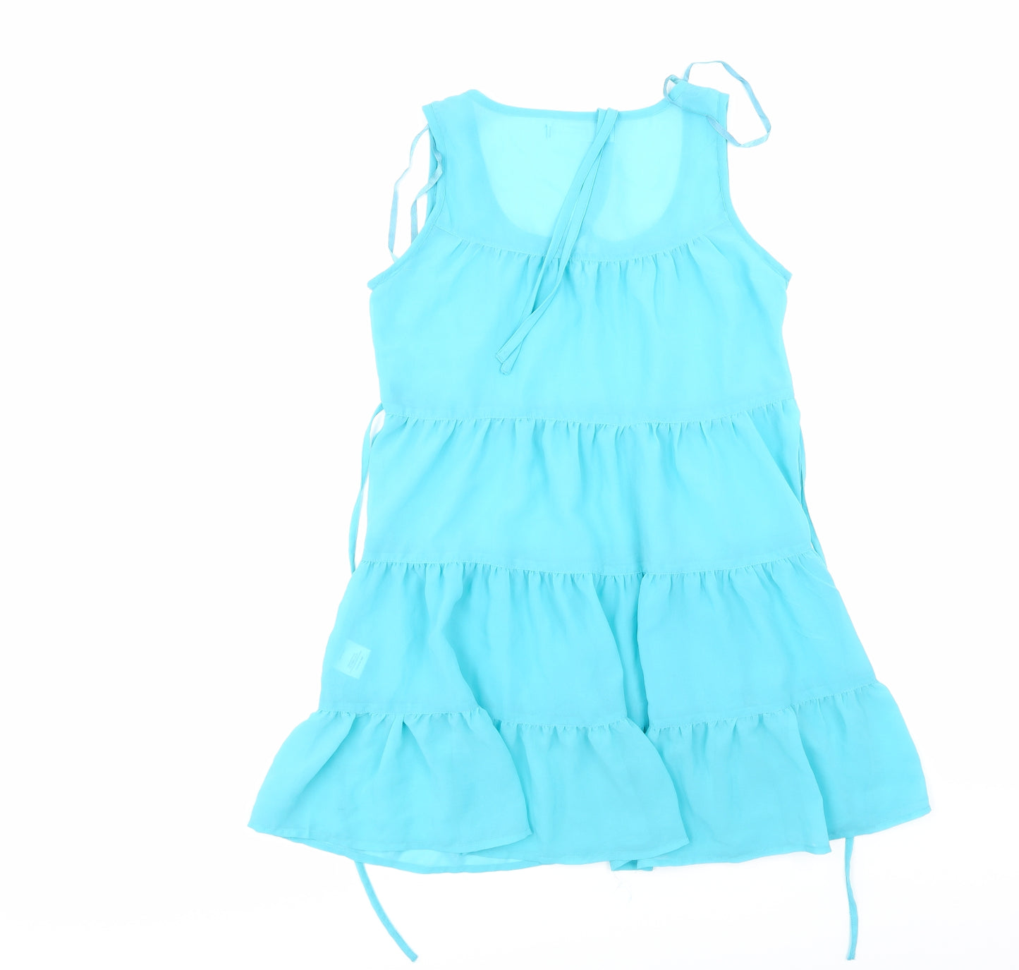 Internacionale Womens Blue Solid  Babydoll Dress Size 10