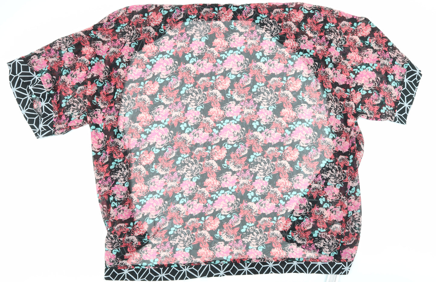 Avenue Womens Multicoloured Floral  Kimono Blouse Size M