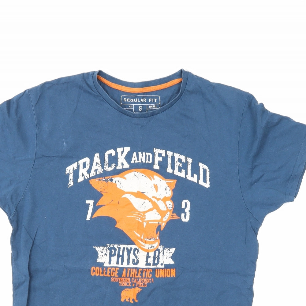 Cedar Wood State Mens Blue    T-Shirt Size S
