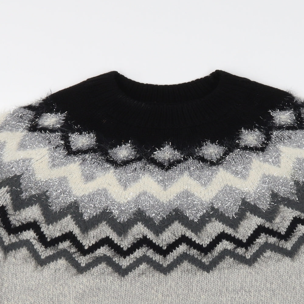 papya Womens Multicoloured Argyle/Diamond  Pullover Jumper Size M