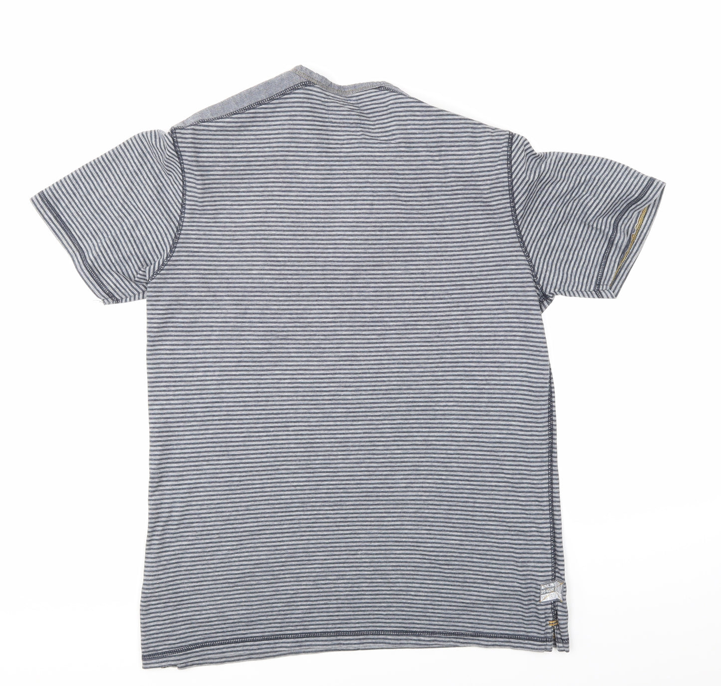 F&F Mens Blue Striped Rayon  T-Shirt Size M