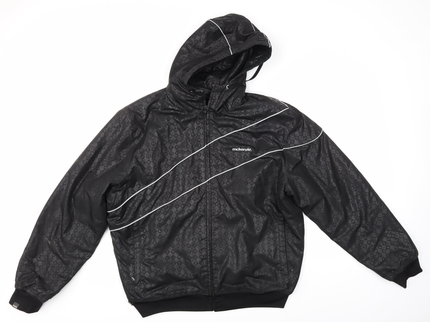 McKenzie Mens Black Geometric  Jacket  Size XL