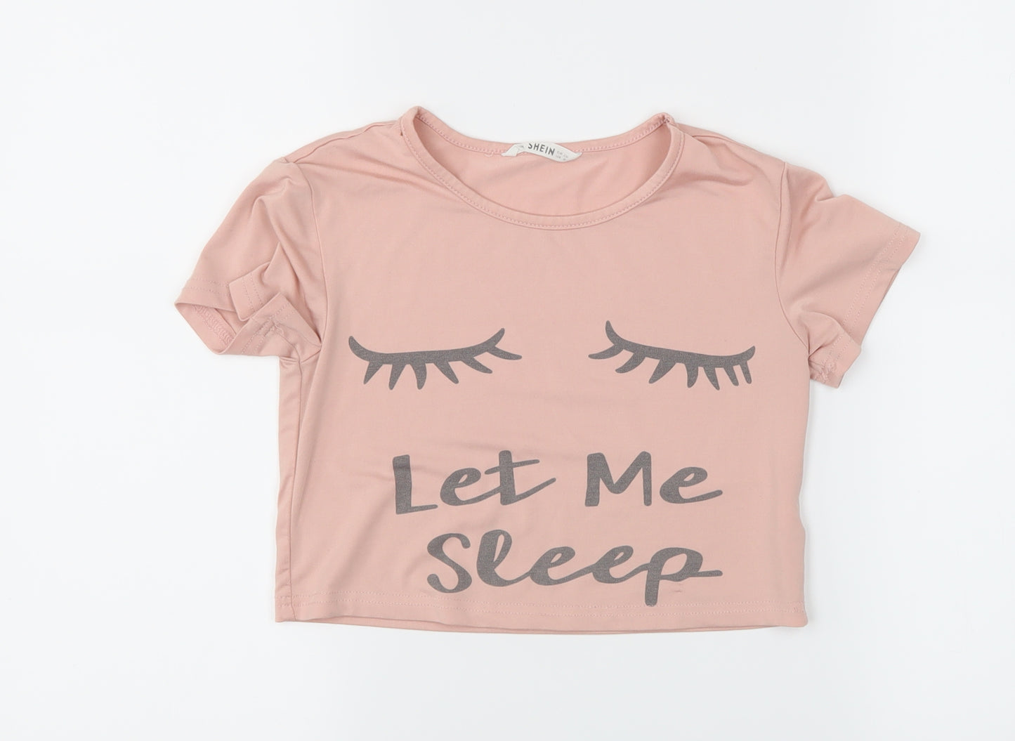 SheIn Girls Pink Solid  Top Nightshirt