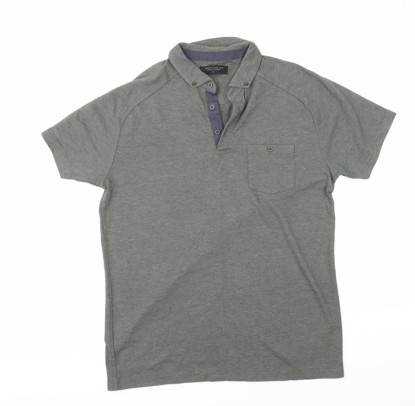Authentic Casual Wear Mens Green    Polo Size M
