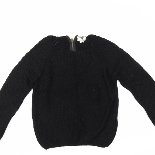 NEXT Womens Black Geometric  Pullover Jumper Size 10