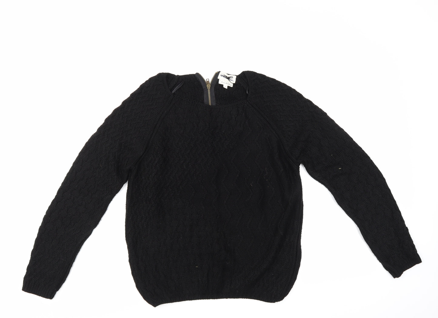 NEXT Womens Black Geometric  Pullover Jumper Size 10
