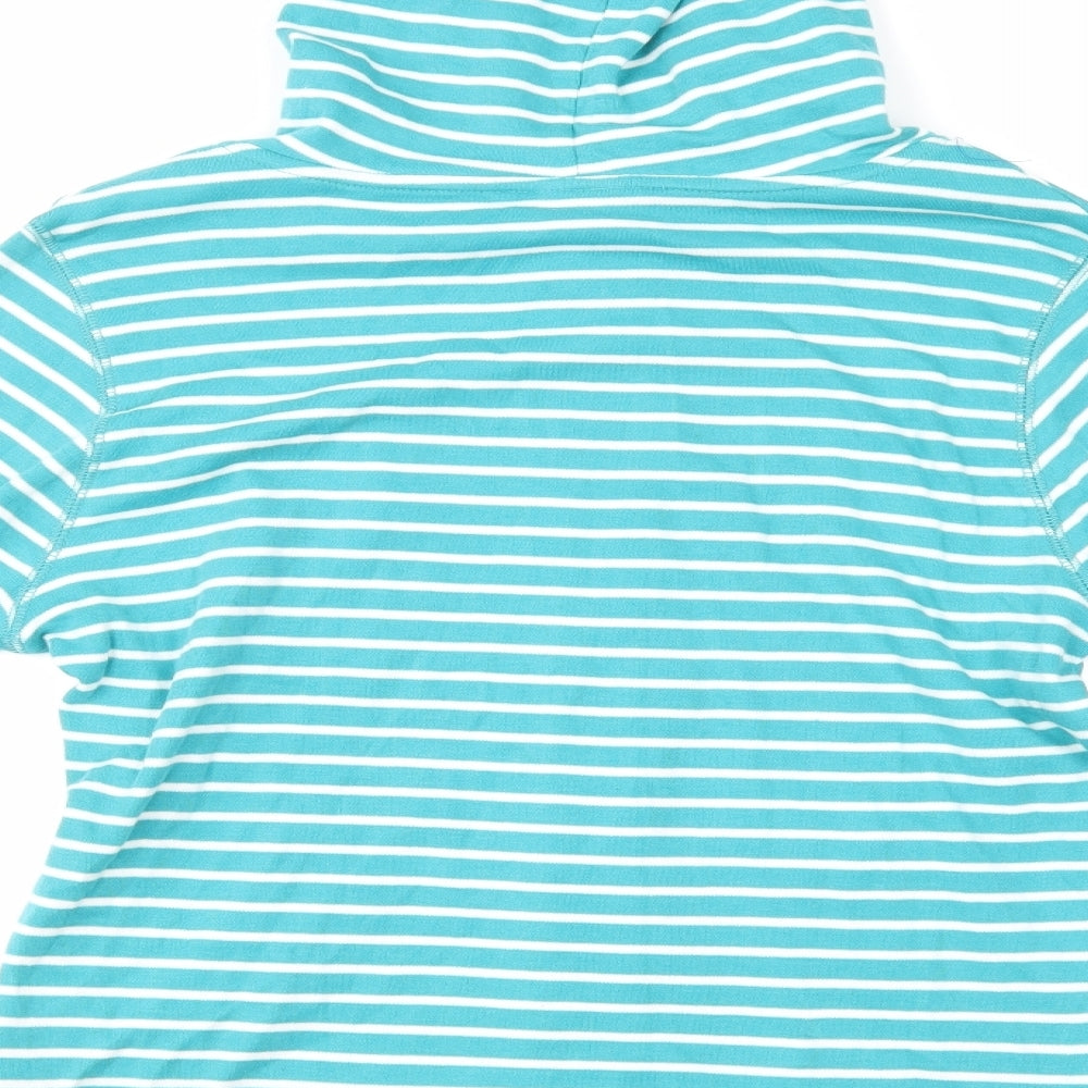 Supreme Womens Blue Striped  Pullover Hoodie Size 12