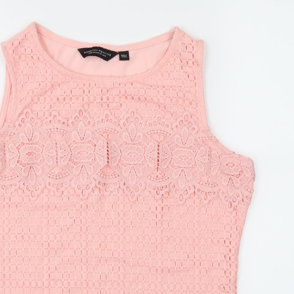 Dorothy Perkins Womens Pink Geometric  Basic Blouse Size 10