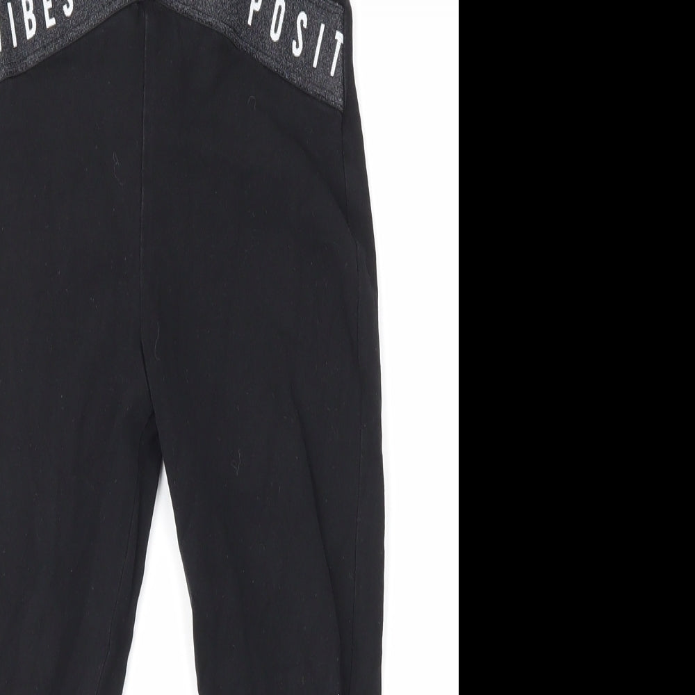 Primark Girls Black   Jogger Trousers Size 7-8 Years