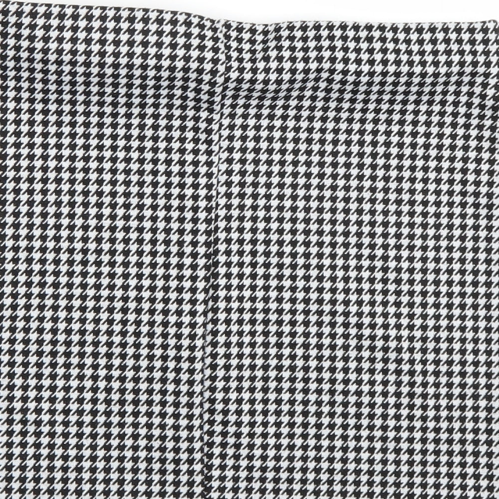 Primark Womens Black Houndstooth  A-Line Skirt Size 12