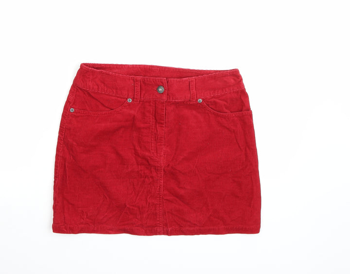 Hennes Womens Red Corduroy A-Line Skirt Size 8