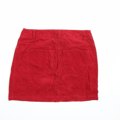 Hennes Womens Red  Corduroy A-Line Skirt Size 8