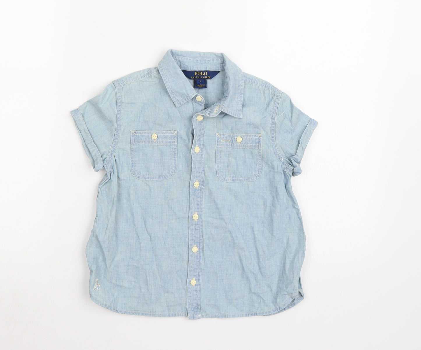 Polo Ralph Lauren Boys Blue  Denim Basic Button-Up Size 6 Years