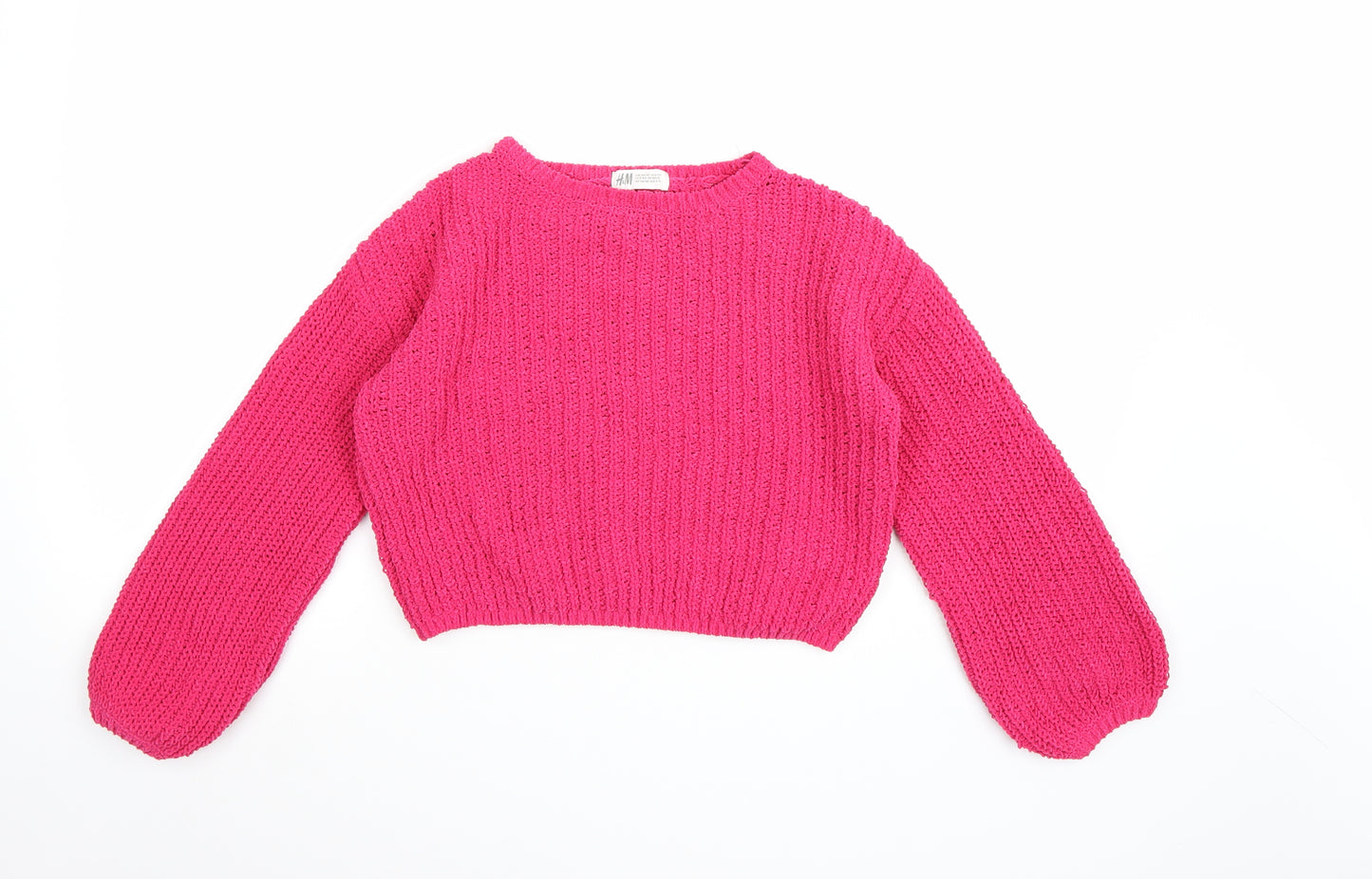 H&M Girls Pink  Knit Pullover Jumper Size 9-10 Years
