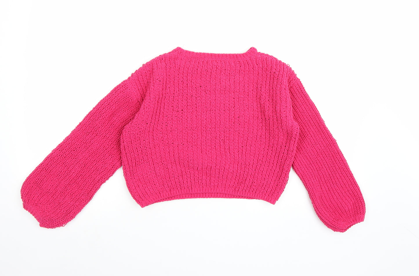H&M Girls Pink  Knit Pullover Jumper Size 9-10 Years