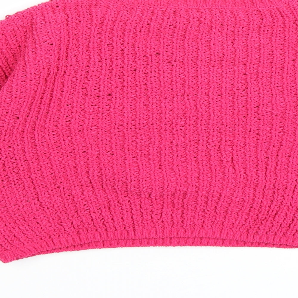 H&M Girls Pink  Knit Pullover Jumper Size 9-10 Years